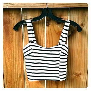 Soprano Crop Top, Black/White Size S